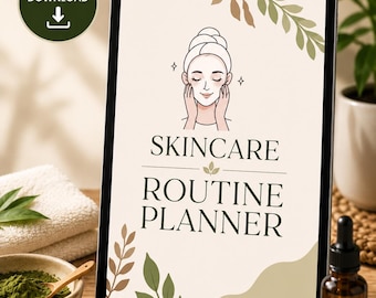 Skincare Planner Digital Download Routine Tracker Template Self Care Journal Daily Skin Care Log PDF Printable Easy to Use New Year Gift