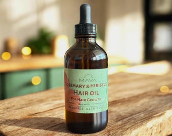 Hair Growth Oil with Rosemary and Hibiscus 100% Natural Organic Hair Oil