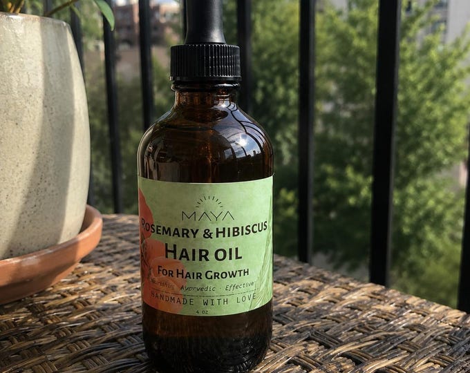 Hair Growth Oil with Rosemary and Hibiscus 100% Natural Organic Hair Oil