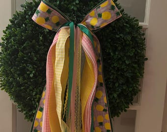 Set di nastri a quadri rosa e ananas verdi - Nastri decorativi per ghirlande - Adatti alla primavera/estate.