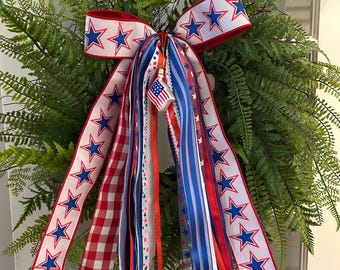 „OH MY STARS“ Ribbon Bundle – Rot Weiß Blau Vaterländischen Kranz Bogen Dekoration