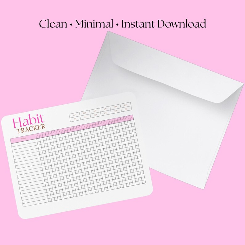 Monthly Habit Tracker Printable | Minimalist A4 PDF - Etsy
