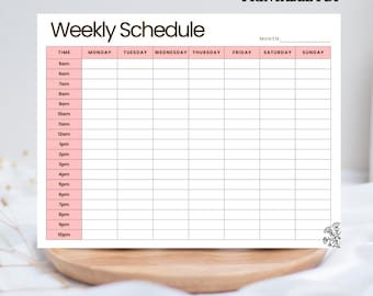 Weekly Schedule Printable | Hourly Planner 5AM-10PM (A4 PDF)