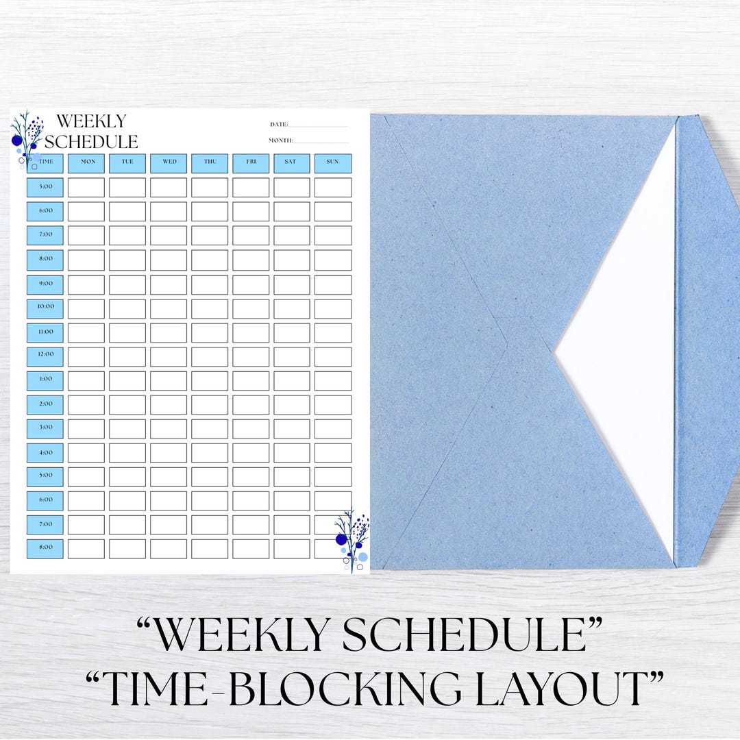 Weekly Schedule Printable | Time-blocking A4 PDF (instant Download) - Etsy