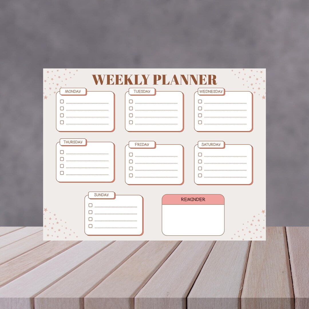 Weekly Planner Printable | Minimal MON–SUN Layout | A4 PDF | Instant ...