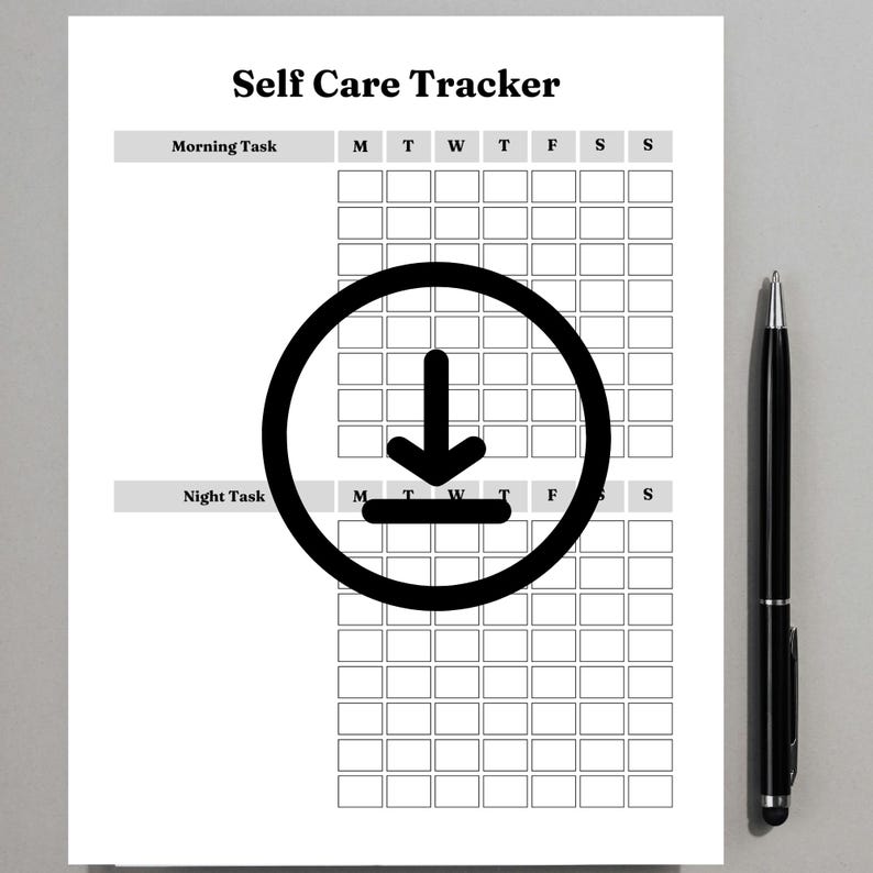 Self Care Planner Printable | Minimalist Daily Routine Tracker (A4 PDF ...