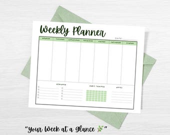 Weekly Planner Printable | Habit Tracker, Reminders (A4 PDF)