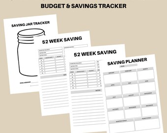 Saving Planner Printable | 52 Week Challenge, Budget Tracker (Digital Download)