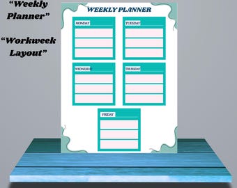 Weekly Planner Printable | Minimal A4 PDF | Monday–Friday Layout | Simple Weekly Organizer | Instant Download