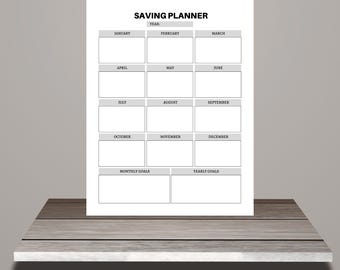 Yearly Savings Planner | Minimalist Budget Tracker (Digital Download)