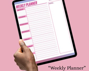 Minimal Weekly Planner Printable | A4 PDF, Modern Design (Instant Download)