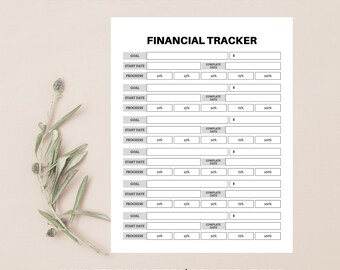 Financial Budget Planner Printable | Goal Tracker, Expense Management (A4, A5, US Letter)