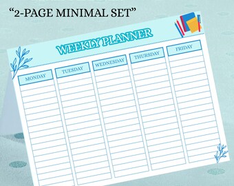 Minimalist Weekly Planner Printable | A4 PDF, Mon-Sat (Digital Download)