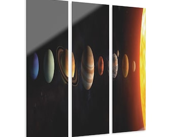 Solar System Planets Acrylic Prints (Triptych)