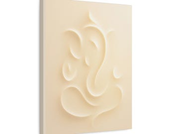 Serene Ganesh Canvas Art, Meditation Decor, Spiritual Wall Art, Relaxation Gift, Ethereal Home Decor, Inspirational Artwork | 16"X20"