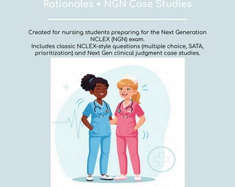 Pytania praktyczne do egzaminu NCLEX-RN 2025: Studia przypadków nowej generacji (plik PDF w wersji cyfrowej)