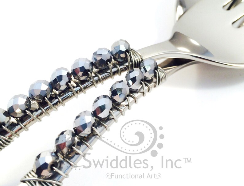 Beaded Salad Serving Set salad utensils bridal shower gift Etsy