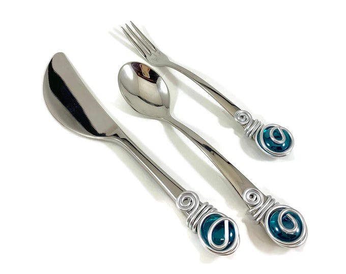Appetizer Fork, Knife, and Spoon Set, Spreader Knife, Pickle Fork, Dip
