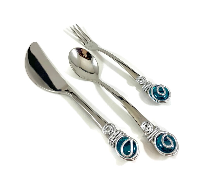 Appetizer Fork Knife and Spoon Set Spreader Knife Pickle Etsy