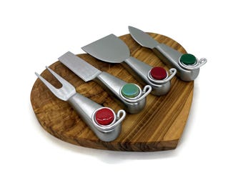 Wire Wrapped Cheese Knife Set: Stainless Steel Charcuterie Knives, Christmas