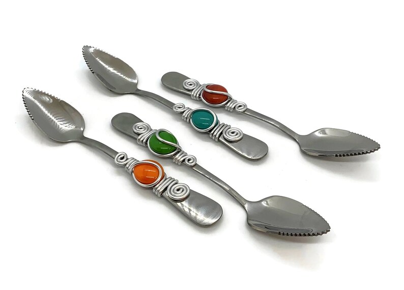 Beaded Grapefruit Spoon Grapefruit Wire Wrapped Spoon Etsy