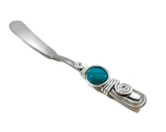 Beaded Spreader, Beaded Silverware,Wire Wrapped Utensil, Butter Knife, Spreader, Butter Spreader, Cheese Spreader, Charcuterie Board