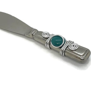 Beaded spreader knife, Cheese Spreader, Schmear, Condiment Spreader, Cream Cheese, Butter Spreader, Serrated Spreader, Wire Wrapped Spreader