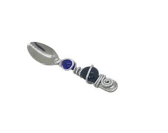 Small Dip Spoon, Condiment Spoon, Wire Wrapped Spoon, Beaded Utensil, Wire Wrapped Utensil, Jam Spoon, Decorative Spoon