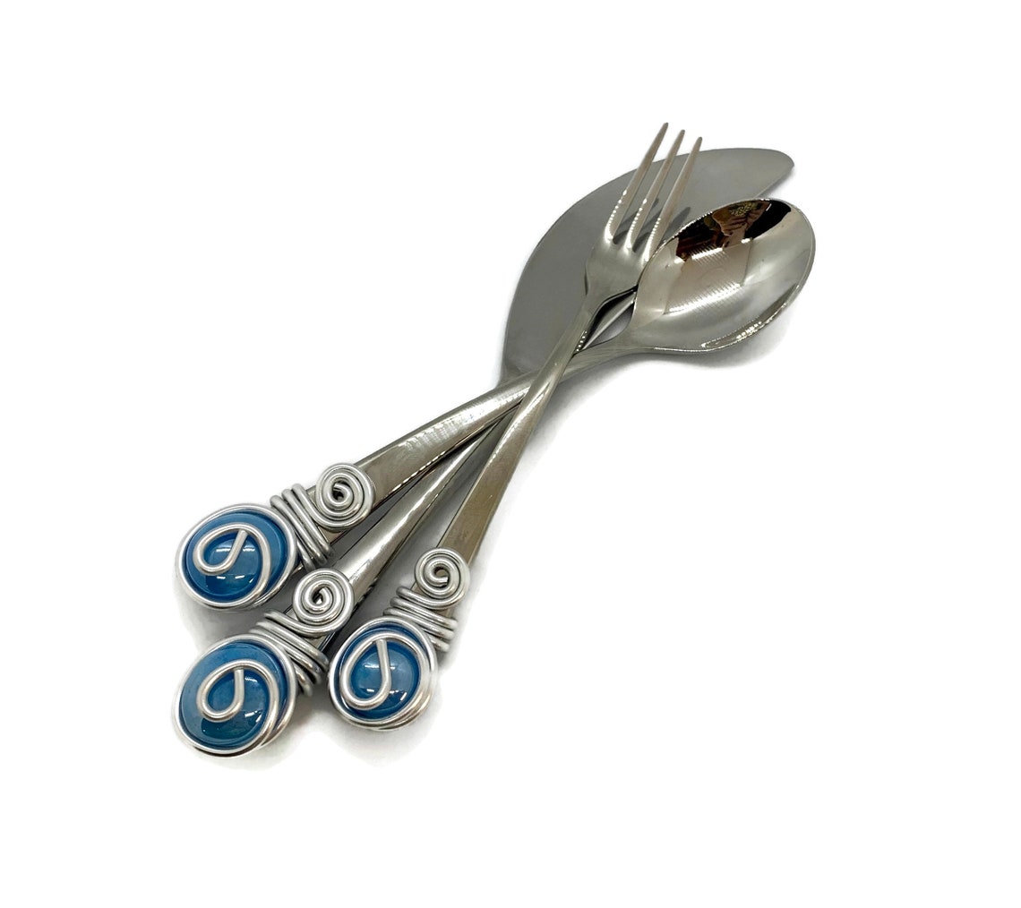 Appetizer Fork Knife and Spoon Set Spreader Knife Pickle Etsy