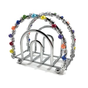 Porta tovaglioli, porta tovaglioli con perline, contenitori per la cucina, decorazioni da tavola, tovaglioli decorativi, dispenser per tovaglioli, porta tovaglioli in metallo.
