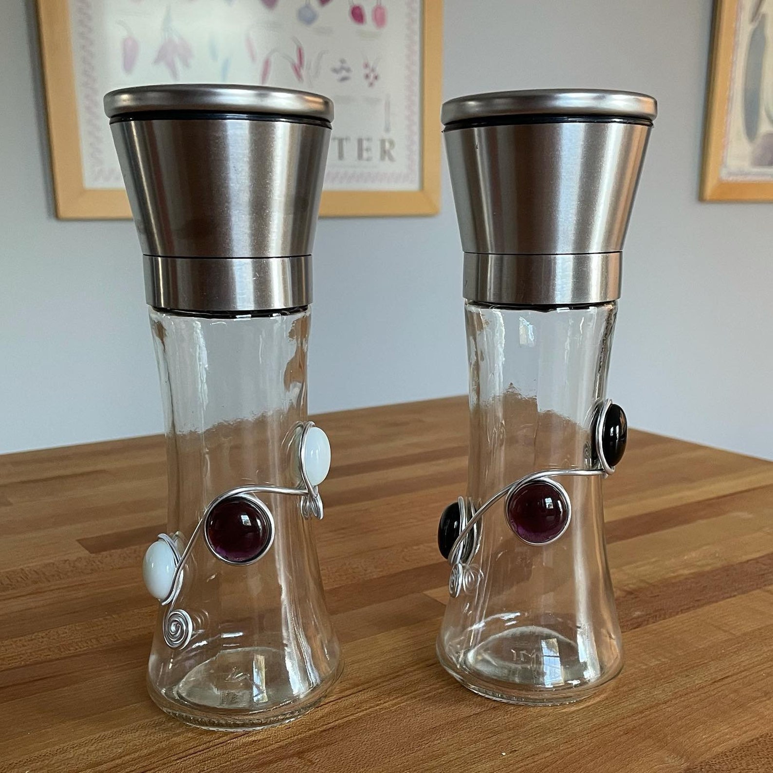 Salt and Pepper Mills Beaded Salt and Pepper Mills Salt Etsy