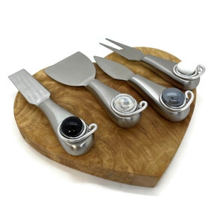 Wire Wrapped Cheese Knife Set, 4 Piece cheese set, Charcuterie, Cutting Knives, Spreader Knives, Hostess Gift, House Warming Gift