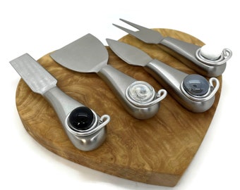Wire Wrapped Cheese Knife Set: Stainless Steel Charcuterie Knives