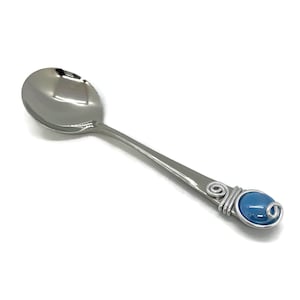 Beaded Chowder Spoon: Stainless Steel Wire Wrapped Marble