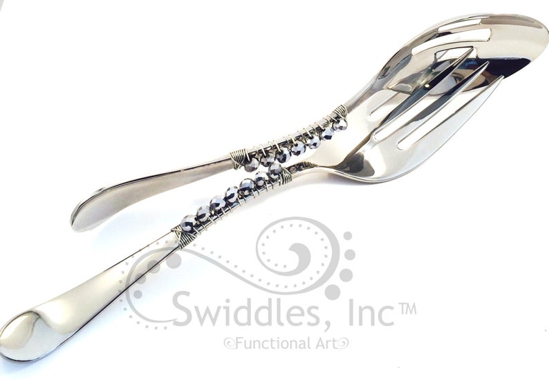 Beaded Salad Serving Set salad utensils bridal shower gift Etsy