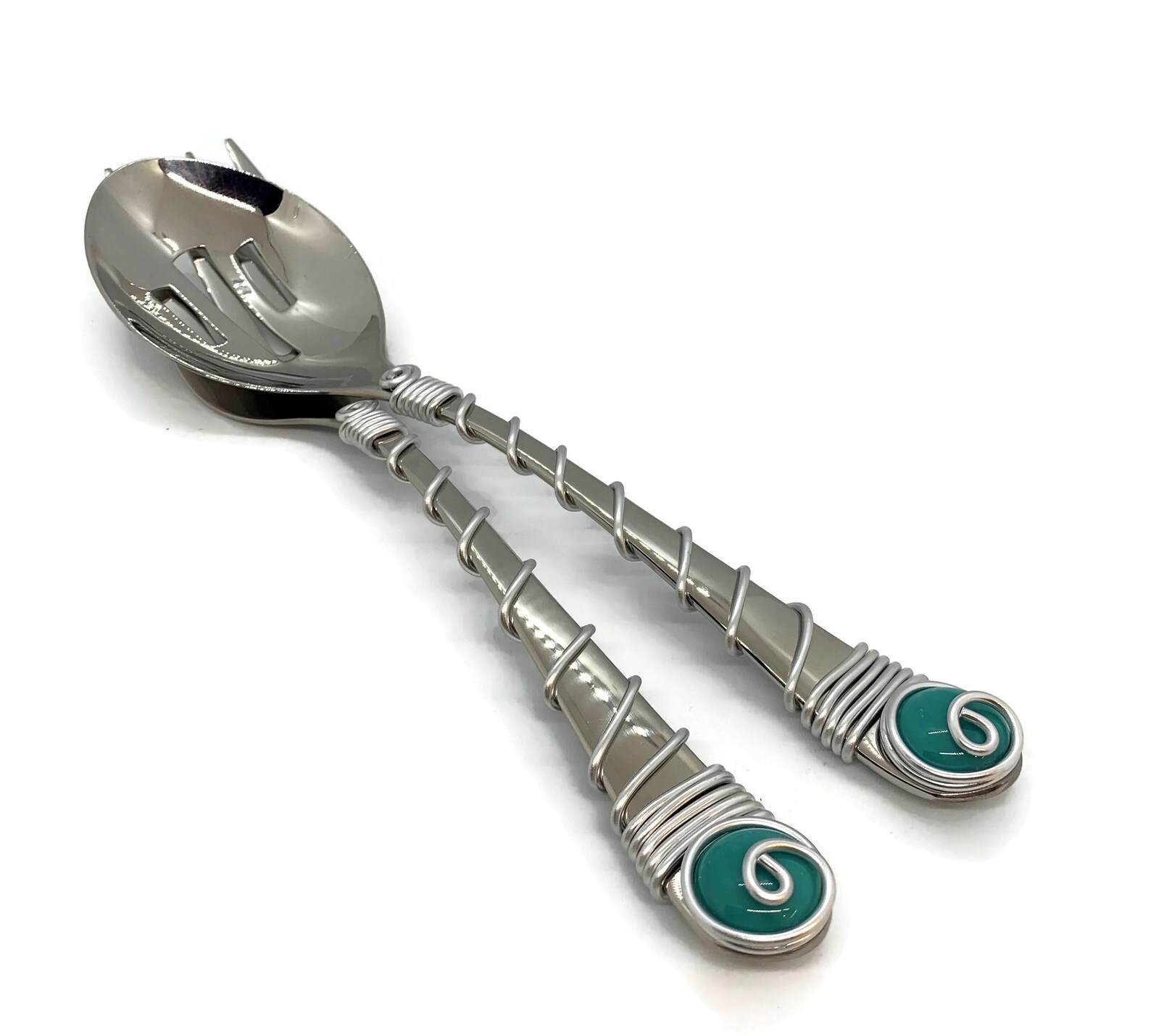 Beaded Salad Serving Set Salad Utensils Kitchen Utensil Etsy