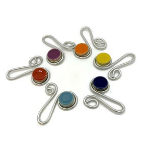 Beaded Wine Charms: Anodized Aluminum Glass Markers, Set of 6