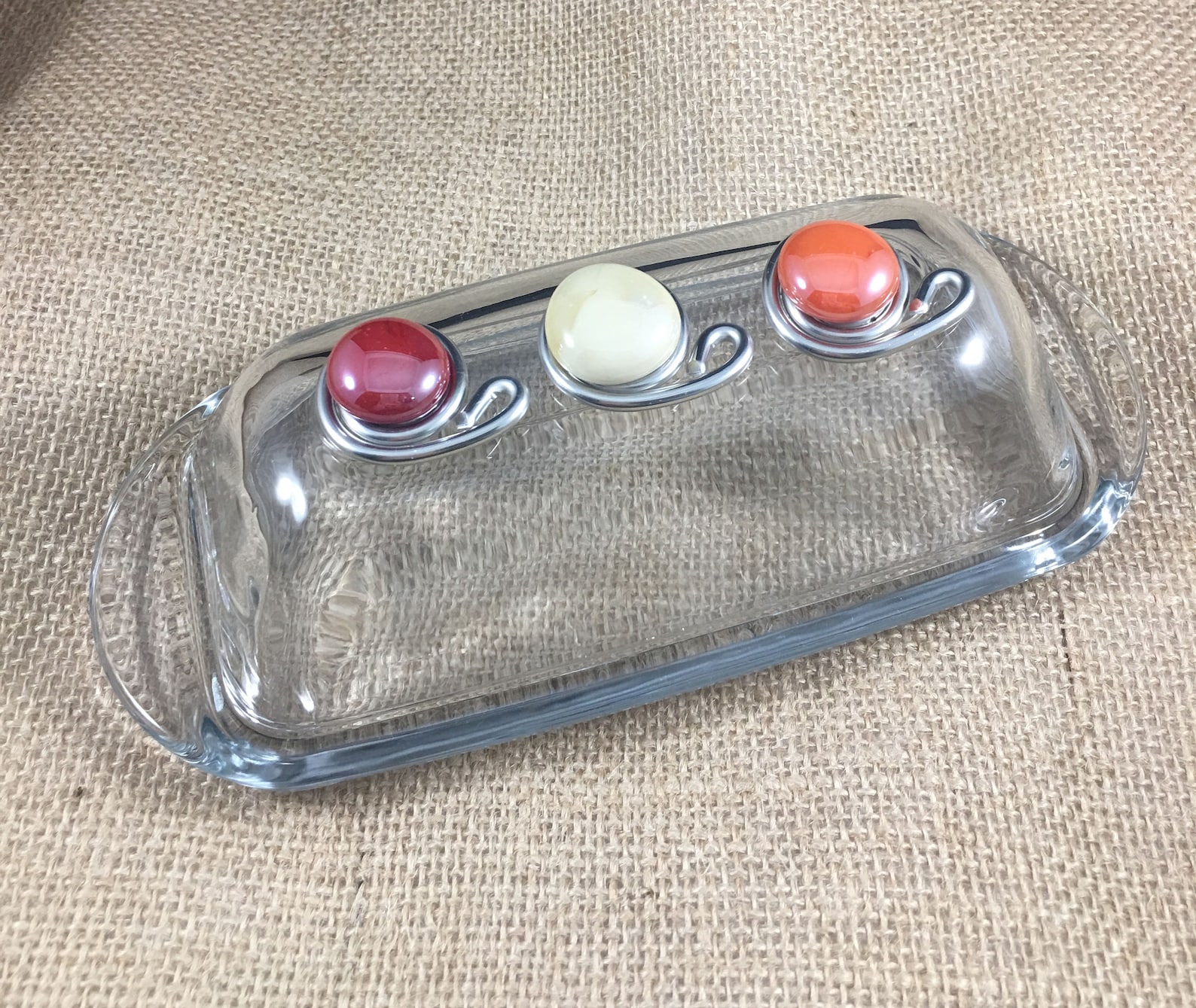 Butter Dishbeaded Butter Dish Kitchen Decor Housewarming Etsy