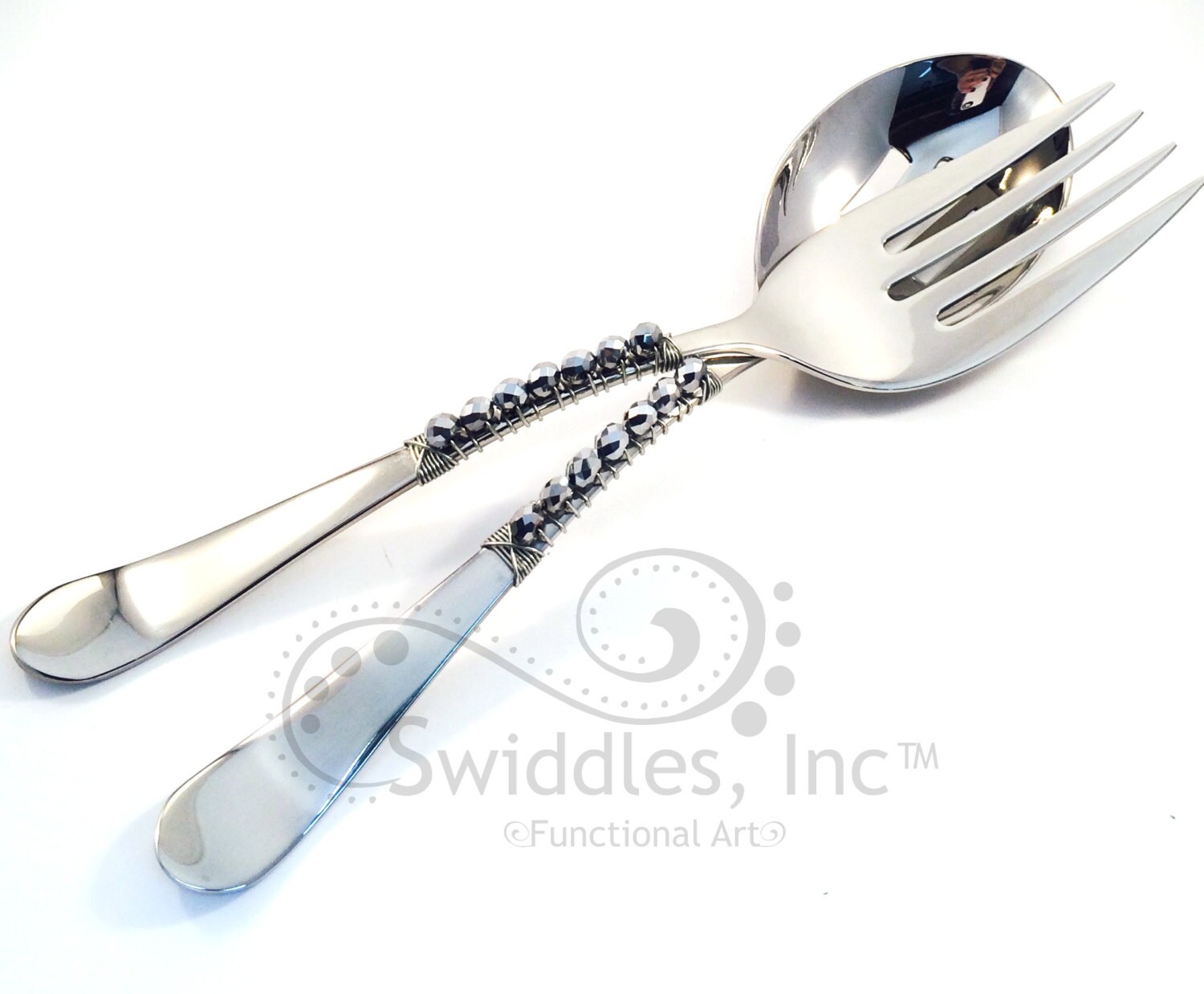 Beaded Salad Serving Set salad utensils bridal shower gift Etsy