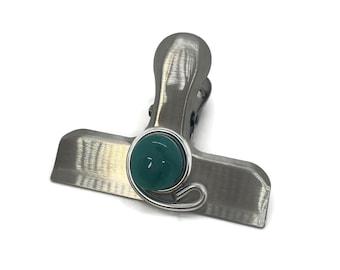 Beaded Refrigerator Magnet Clip: Stainless Steel Kitchen Gadget