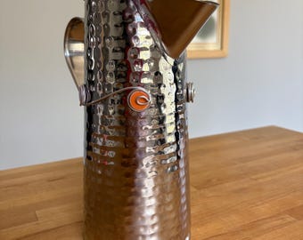 Handcrafted Stainless Steel Pitcher with Unique Mosaic Tile Detailing
