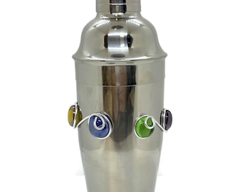 Shaker per Martini, Shaker avvolto in filo metallico, Shaker con perline, Shaker decorato, Barware, Martini, Regalo per addio al celibato, Regalo per festa di nozze, 24 oz