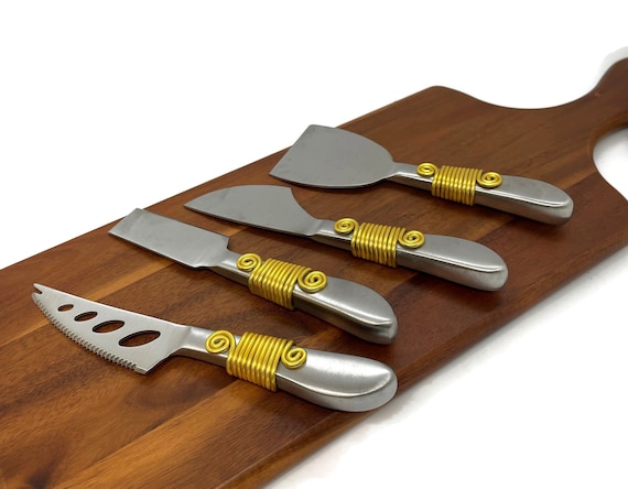 Set regalo di 7 coltelli da formaggio in acciaio inox coltelli da formaggio set di accessori per feste di Natale. forchetta per formaggio utensili da cucina 