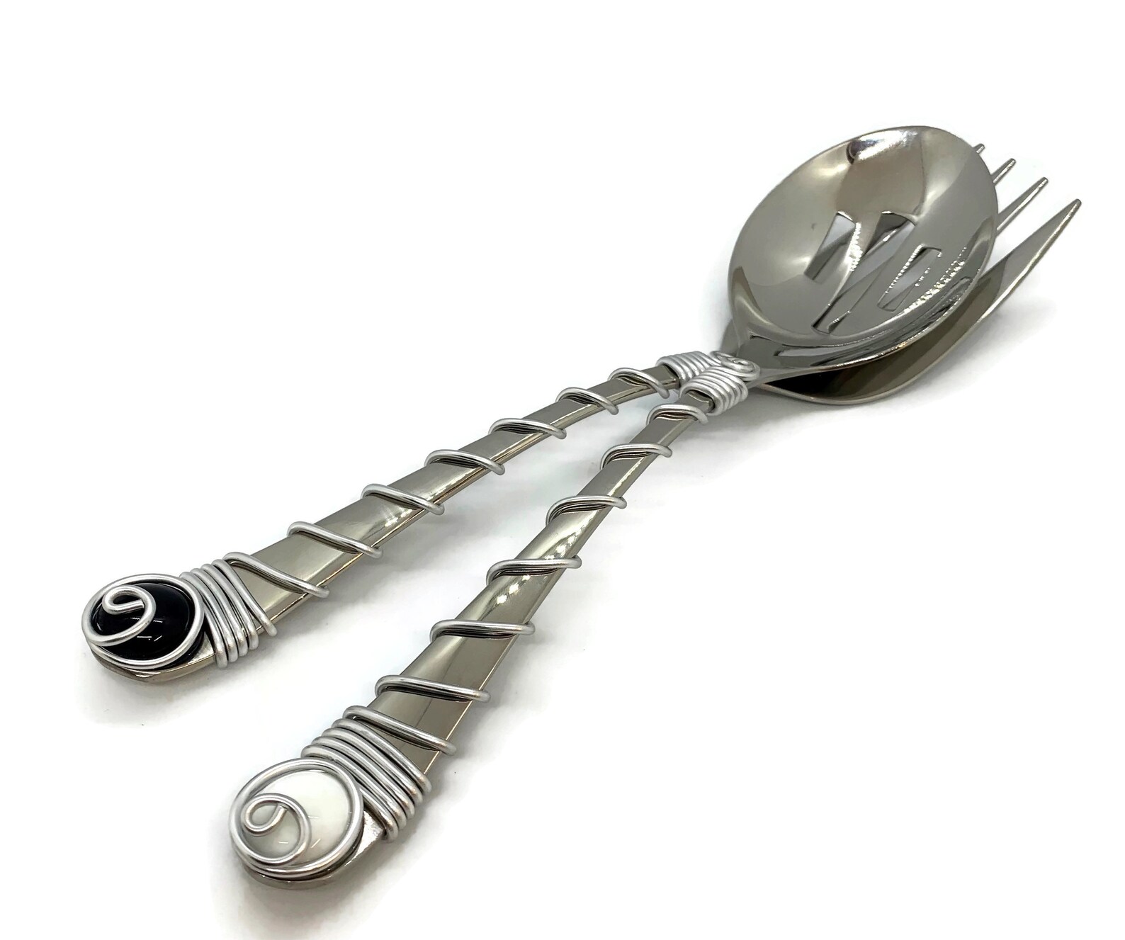 Beaded Salad Serving Set Salad Utensils Kitchen Utensil Etsy