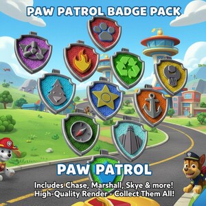 Paw Patrol Toy Badges Etsy
