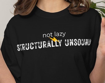 Camiseta "No soy perezoso, pero estoy estructuralmente mal", camiseta sobre enfermedades crónicas, camiseta de concienciación sobre el síndrome de Ehlers-Danlos, camiseta divertida para personas con enfermedades crónicas, camiseta sobre enfermedades invisibles, regalo de cebra