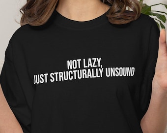 No es perezoso, simplemente estructuralmente defectuoso, Camiseta de Enfermedad Crónica, Camiseta de Concientización sobre el SED, Camiseta Divertida para Personas con Enfermedades Crónicas, Camiseta de Enfermedad Invisible, Regalo de Cebra