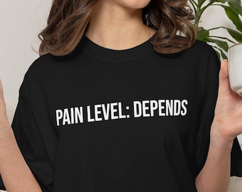 Camiseta "El nivel de dolor depende", Camiseta "Enfermedad crónica", Camiseta "Concientización sobre el síndrome de Ehlers-Danlos", Camiseta divertida para personas con enfermedades crónicas, Camiseta "Enfermedad invisible", Regalo de cebra, Concientización de mayo