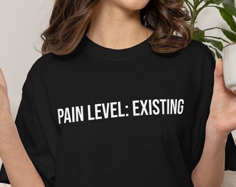 Camiseta sobre el nivel de dolor existente, camiseta sobre enfermedades crónicas, camiseta de concienciación sobre el síndrome de Ehlers-Danlos, camiseta divertida para personas con enfermedades crónicas, camiseta sobre enfermedades invisibles, regalo de cebra, concienciación de mayo
