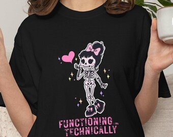 Camiseta "Funcionando Técnicamente", Camiseta "Enfermedad Crónica", Camiseta "Concienciación sobre el SED", Camiseta "Divertida para Spoonie", Camiseta "Enfermedad Invisible", Regalo de Cebra